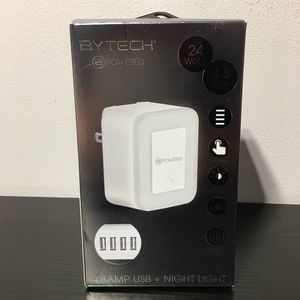 NEW Bytech B Powered 4.8 Amp USB + night light touch sensor light sensor